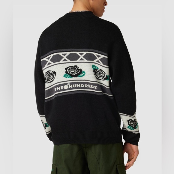 The Hundreds Black and Gray Zip Up Sweater with Rose Design circa 2022 - Picture 8 of 8